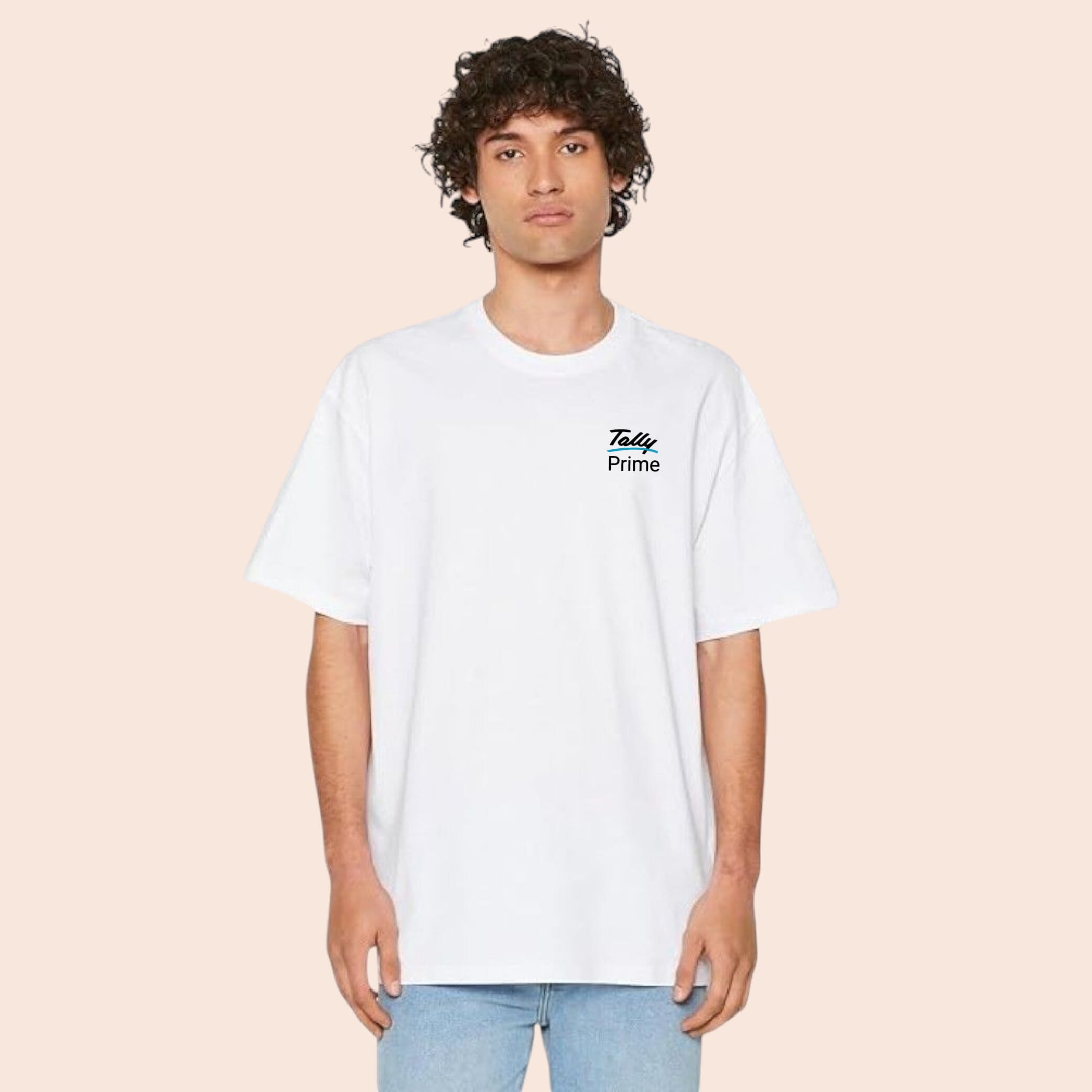 Greys&Blues Pima Oversized Round neck T-Shirt-White